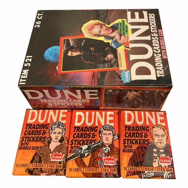 Dune vintage wax pack. Fleer 1984. You choose wrapper variation. Paul, Lady Jessica, Baron Harkonnen. Must have for any wax pack collector!