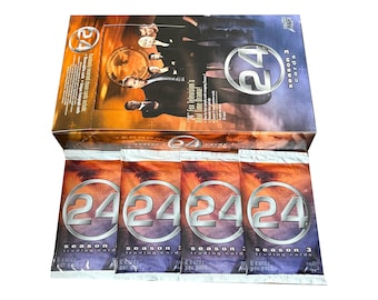 4 packs of Twenty Four (24) Season 3 vintage trading cards. 6 cards per pack. Randomly inserted chase cards. Comic Images 2005. Kiefer