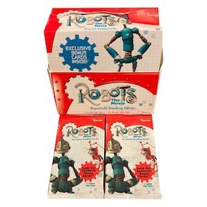 2 packs of Robots The Movie premium vintage trading cards. 7 cards per pack. Randomly inserted bonus cards. Released by Inkworks.