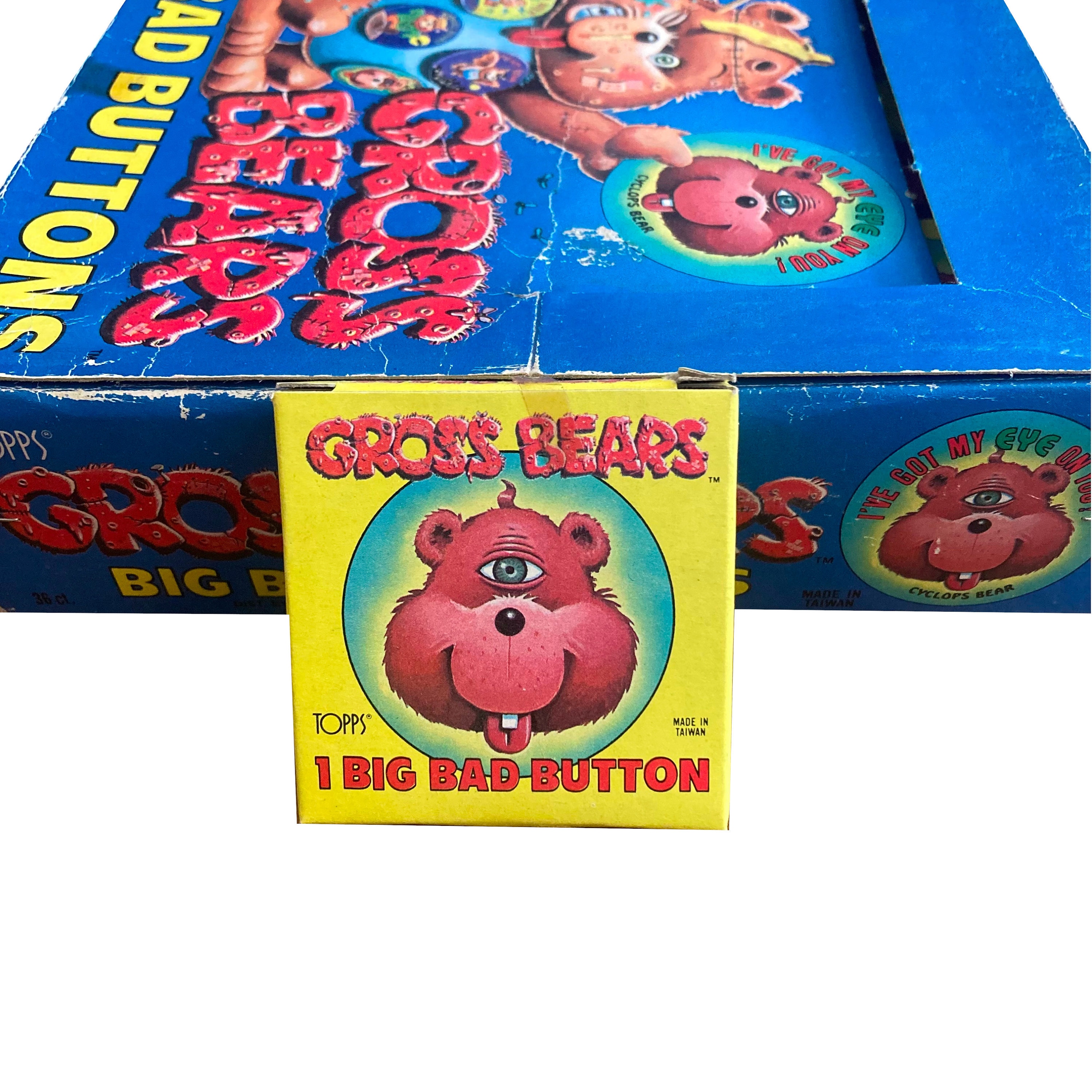 1 Gross Bears Big Bad Button. Garbage Pail Kids but With Bears