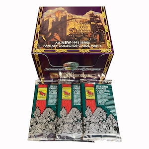 3 Packungen Fantasy-Sammlerkarten aus der 2.Auflage Teil 3 von 1993. 12 Karten pro Packung. TSR. Sammle sie alle!