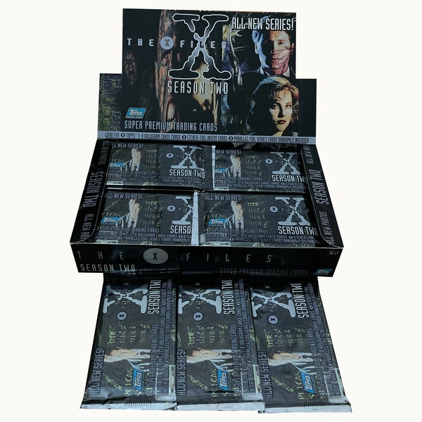 3 paquets de cartes à collectionner vintage The X-Files Saison 2. 9 cartes par paquet. Topps 1996. La vérité est là-bas ! Dana Scully ! Renard Mulder !