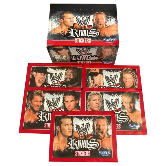 5 packs of WWE Rivals vintage collectable wrestling stickers. Classic WWF/WWE wrestling stars! Collect them all! Produced by Topps Europe.