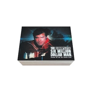 De complete Six Million Dollar Man-basisset van 72 vintage ruilkaarten in uitstekende staat. Seizoenen 1 en 2. Rittenhouse 2004.