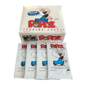 4 packs of Popeye vintage trading cards. 6 cards per pack. Randomly inserted chase cards. Card Creations 1994.