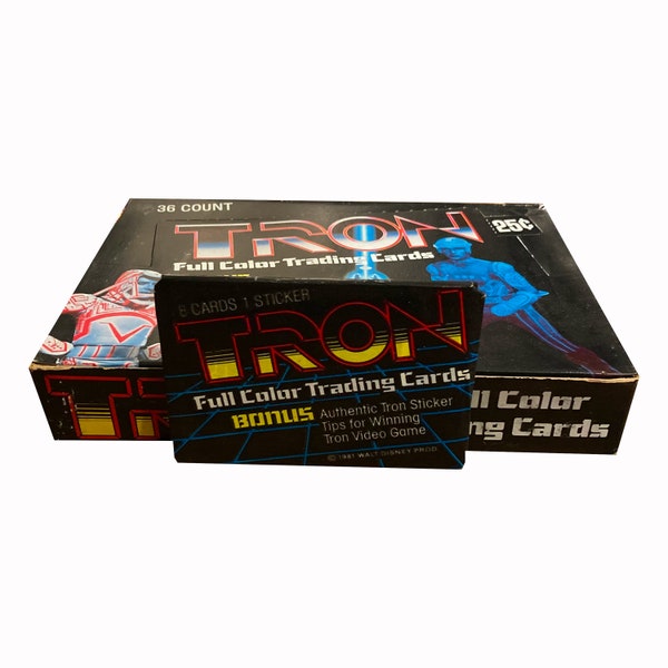 1 pack of Tron vintage trading cards. Sealed wax pack from 1981 in excellent condition, fresh from the box. Released by Donruss. Rare!