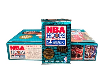 1 pack of 1994-1995 NBA Hoops Series 1 vintage NBA Basketball cards. 12 cards per pack. The official NBA Basketball Card.