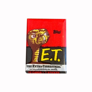 1 Packung E.T. die Außerirdischen Vintage Sammelkarten. 10 Karten + 1 Sticker in einer Packung. Vintage Wachspackung. Topps 1982.E.T. Telefon nach Hause.
