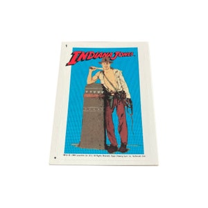 Indiana Jones and the Temple of Doom komplettes Set mit 11 vintage Aufkleberkarten in ausgezeichnetem Zustand. Topps 1984.