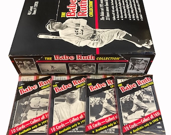 4 packs of The Babe Ruth Collection. 10 cards per pack. 165 card set. Collect them all! Mega Cards 1992. Must have for baseball historians!
