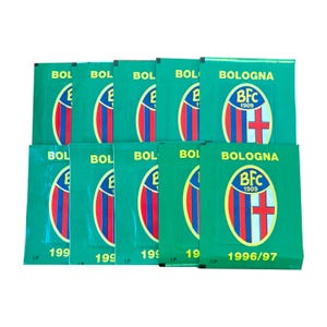 10 packs of 1996-97 vintage Bologna Football Club collectable album stickers. Italian soccer stickers. BFC 1909.