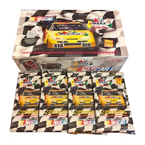 4 pakken Maxx Race Cards 1994, Series 2. NASCAR officieel gelicentieerde vintage ruilkaarten. 10 kaarten per pak. Verzamel ze allemaal!