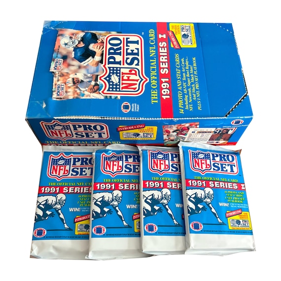 1991年プロセットNFLフットボールカード シリーズ1 4パック。1パック14 