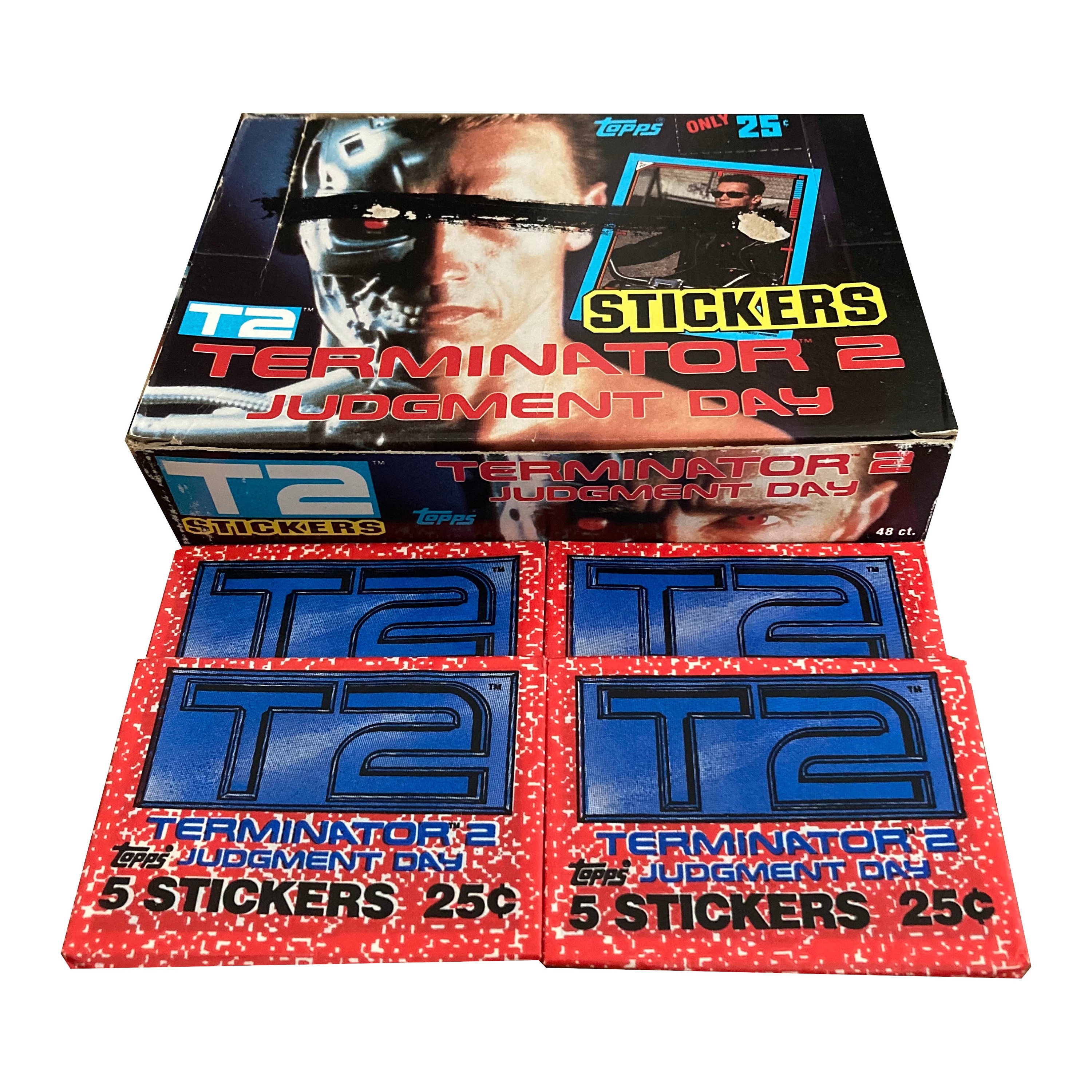 ターミネーター2：審判の日 ステッカーカード4パック。1パック5