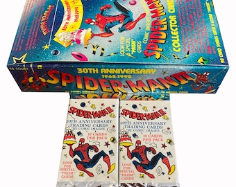 2 packs of Spider-Man II 30th Anniversary vintage trading cards. 1962-1992. 10 cards per pack. Comic Images 1992.