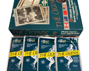 4 packs of Netpro The Legends vintage tennis legends cards. 8 cards per pack. Collect all 98! Officially licensed. Released in 1991.