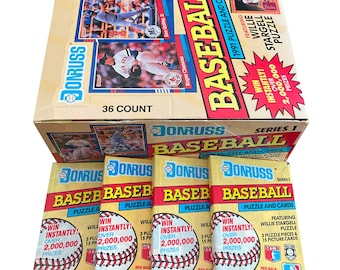 4 pakken Donruss Series 1 vintage honkbalkaarten uit 1991. Met 63-delige Willie Stargell-puzzel. 15 kaarten + 3 puzzelstukken per verpakking. MLB
