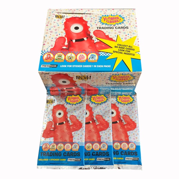 3 packs of Yo Gabba Gabba! vintage trading cards. 5 cards per pack including 1 sticker card! DJ Lance Rock Plex Brobee Nickelodeon