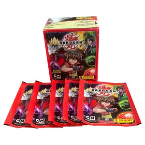 5 packs of Bakugan Battle Brawlers vintage collectable album stickers. Released by Panini and Cartoon Network. Collect them all!