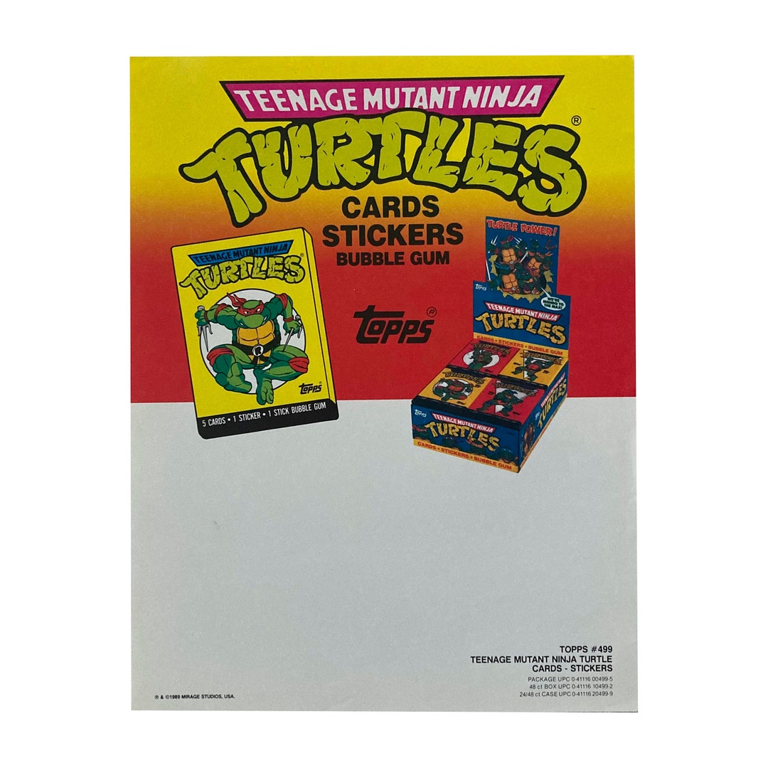 Teenage Mutant Ninja Turtles Trading Cards Dealer Sell Sheet. 8.5 X 11