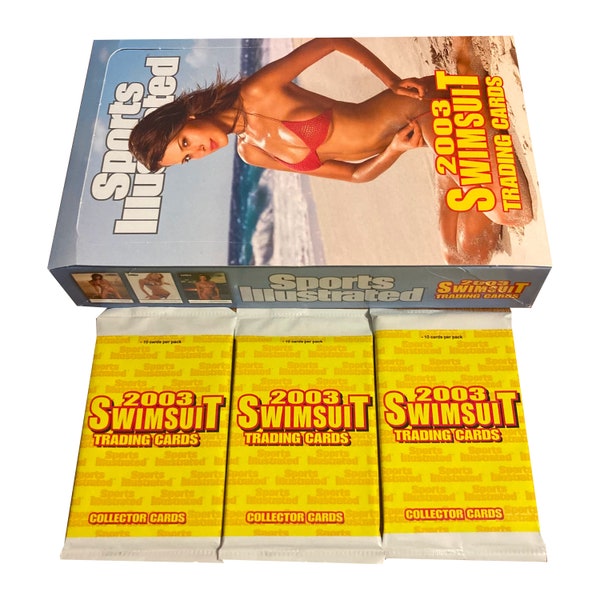 3 packs of Sports Illustrated Swimsuit trading cards. 2003 edition. 10 cards per pack. Collect all 98! Randomly inserted special cards!