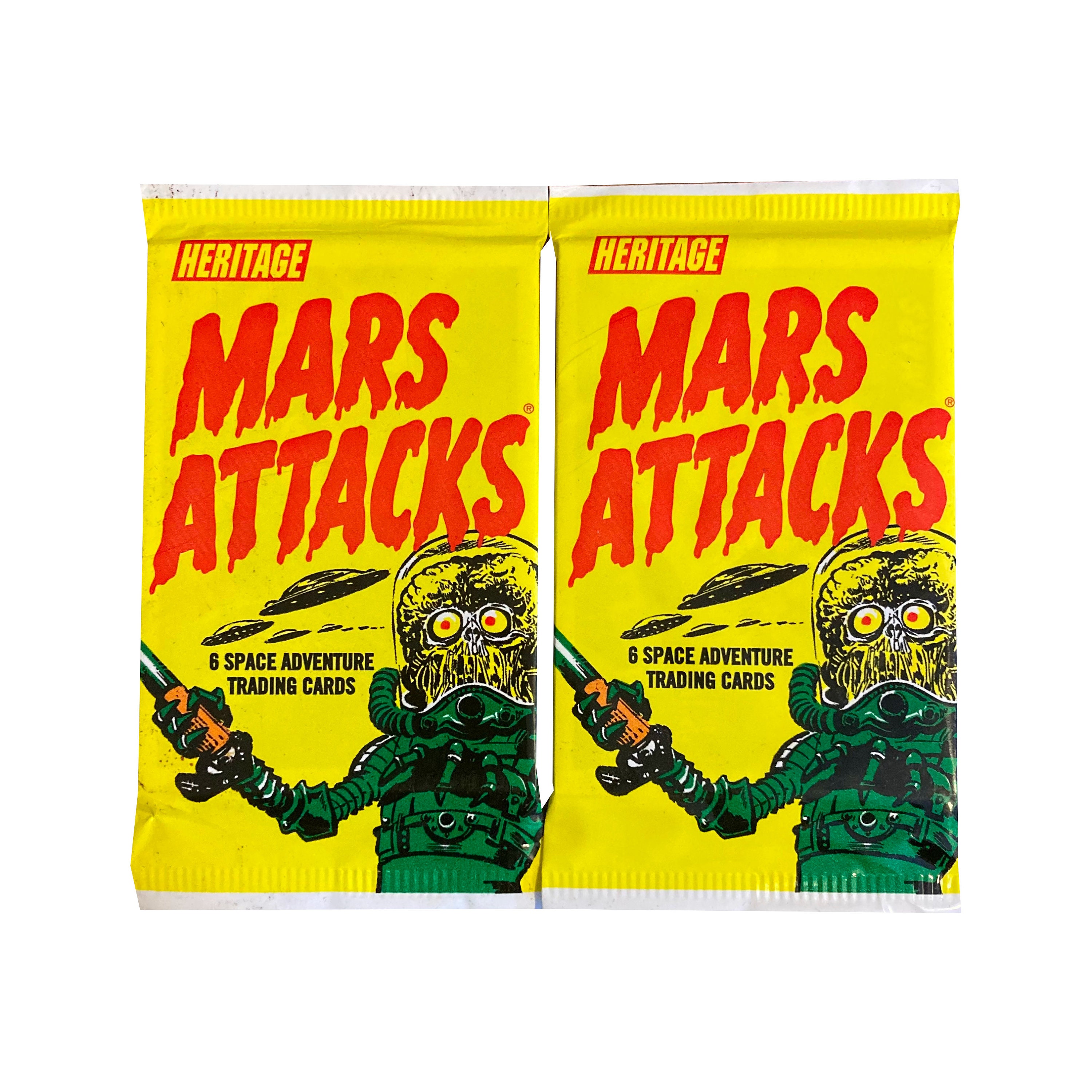 2 Packs of Mars Attacks Heritage Vintage Trading Cards. 6 Space