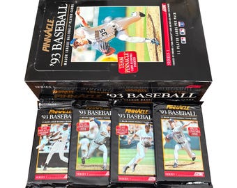 4 pakken vintage Pinnacle Baseball-kaarten uit 1993, serie 1. 15 kaarten per pak. Verzamel ze allemaal! Score Pinnacle 1993. MLB