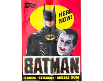 Batman movie vintage trading card box topper poster in excellent condition. Measures 10" x 14". Nice Batman collectible! Topps 1989.