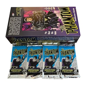 4 packs of The Phantom vintage comic cards. 10 cards per pack. Randomly inserted chase cards. Collect them all! Comic Images 1995.