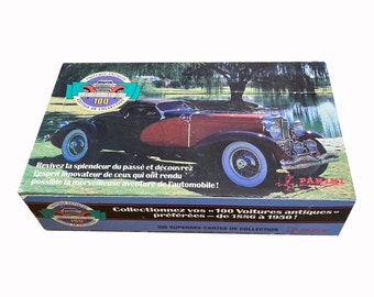 Full box of Antique Cars vintage trading cards FRENCH TEXT EDITION. 1st Collector Edition. 36 packs per box. 8 cards per pack. Panini 1992.