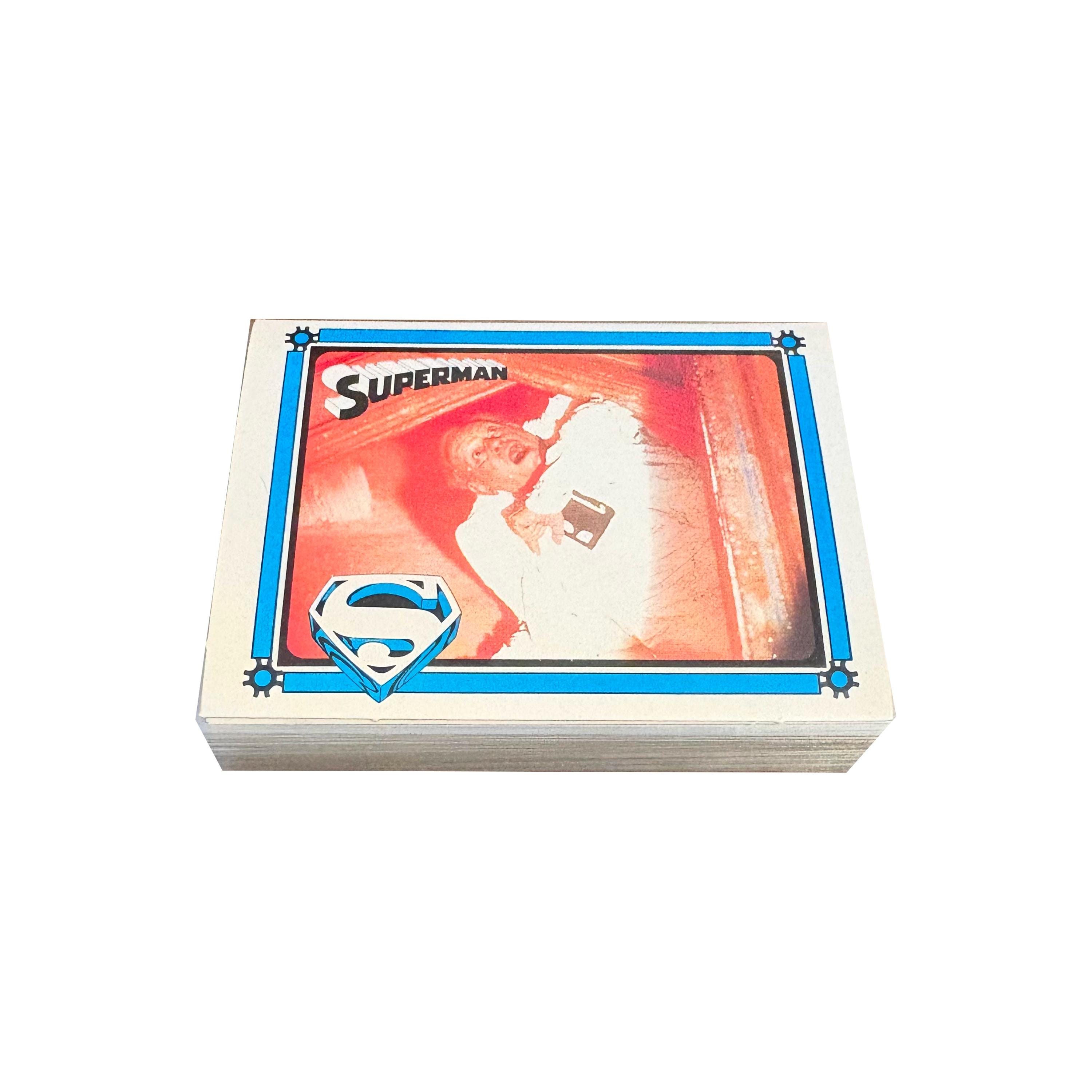 rare superman cards Superman The Movie rare lot of 50 vintage trading cards issued by Monty Gum  (Holland) in 1979. Crisp and clean. Blank backs. Scarce cards!