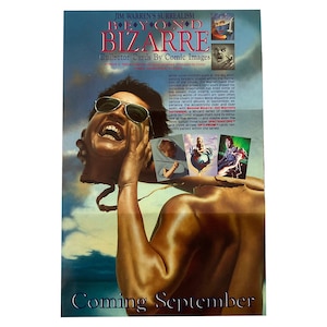 Promo poster for Jim Warren&#39;s Beyond Bizarre surrealist trading cards by Comic Images, released in 1993. Measures 13.25&quot; x 9.25&quot;.