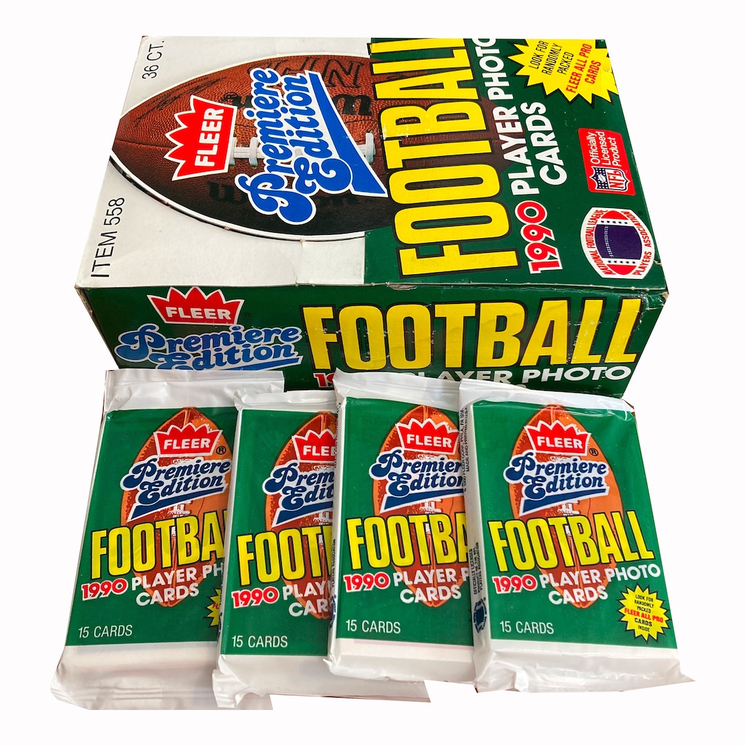 4 Packs of 1990 Fleer Football Cards. Premiere Edition. 15 Cards per ...