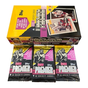 3 Packungen mit 1994-1995 Topps Premium vintage NHL Hockeykarten. Serie 1.12 Karten pro Packung. Topps 1994. Schönes NHL Sammlerstück!