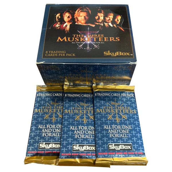 3 packs of The Three Musketeers vintage movie cards. 8 cards per pack. Skybox 1993. Charlie Sheen Kiefer Sutherland Oliver Platt Tim Curry