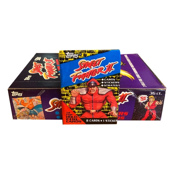 1 Pack of Street Fighter II Vintage Trading Cards. 8 Cards and 1