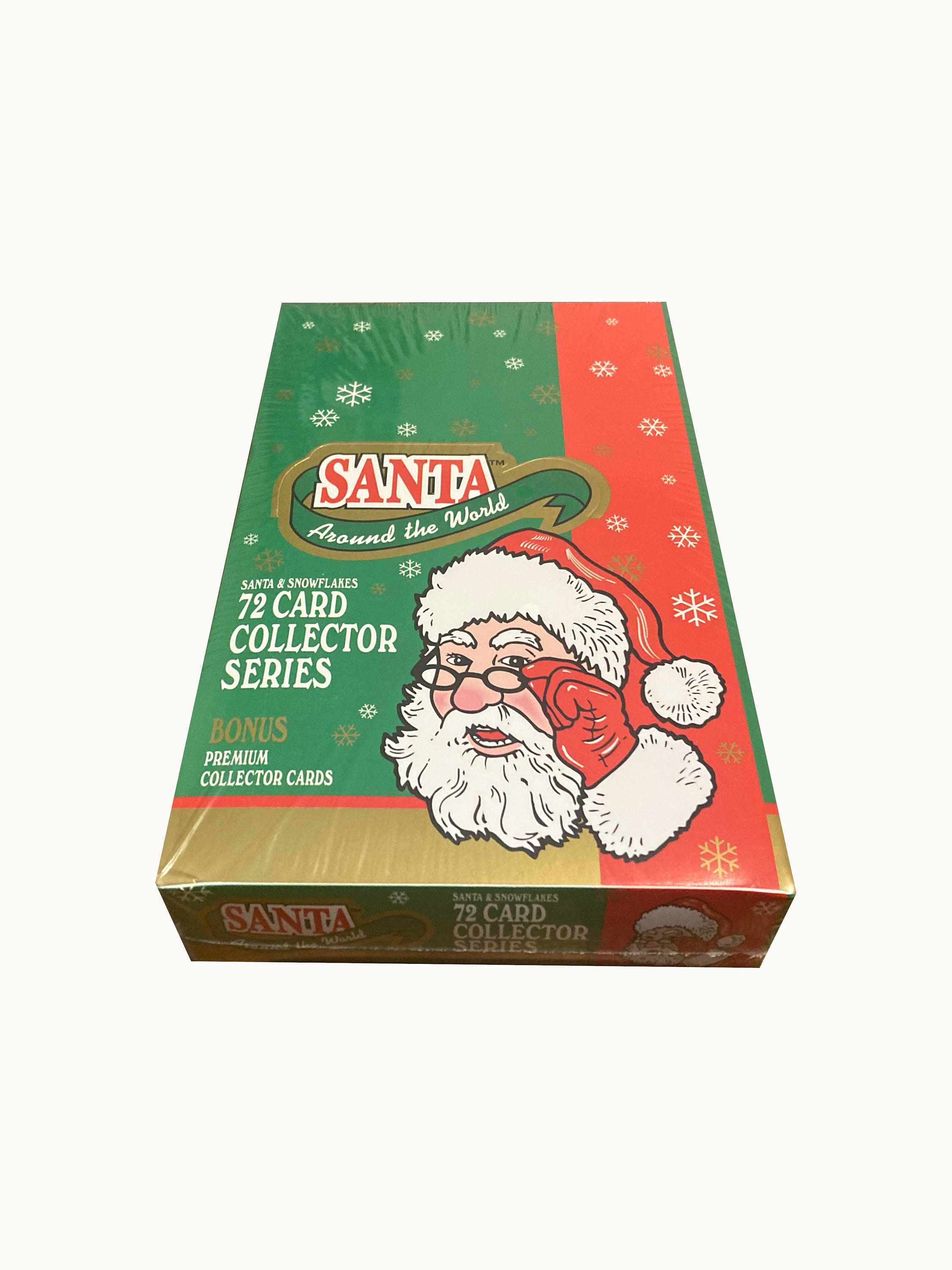 Factory sealed box of Santa Around the World - Santa & Snowflakes vintage trading cards. 36 packs. 8 cards per pack. Collect all 72! 1995.