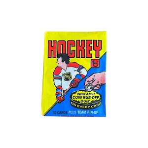 1 pack of 1980 Topps NHL Hockey vintage picture cards. 10 cards per pack plus 1 team pin-up. Collect them all! Topps 1980.