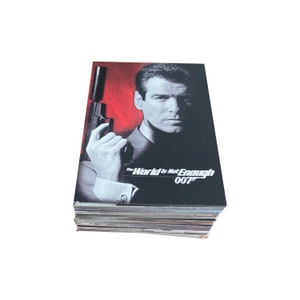 James Bond 007 The World Is Not Enough complete set of 90 vintage trading cards in excellent condition. Released by Inkworks in 1999.