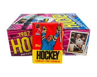 1 pack of 1987 Topps NHL Hockey vintage picture cards. 12 player cards plus 1 sticker in every pack. Collect them all! Topps 1987.