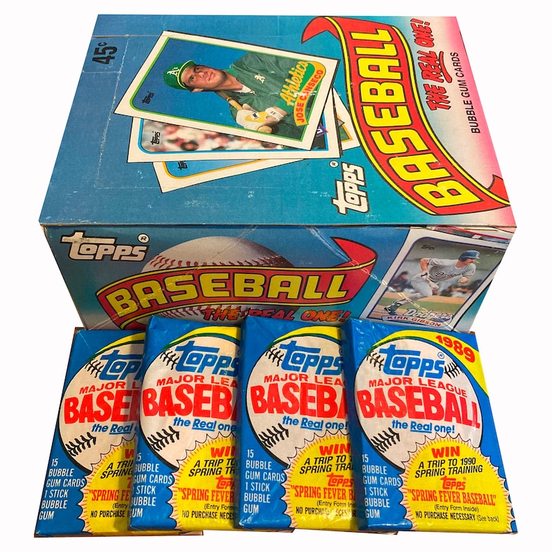 4 Packs of 1989 Topps Baseball Cards. 15 Picture Cards per Etsy