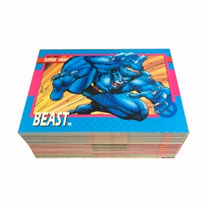 Marvel X-Men Series 1 complete basisset van 100 vintage kaarten in uitstekende staat. Impel/Skybox 1993. Kunst door Jim Lee. Wolverine. Leuk.
