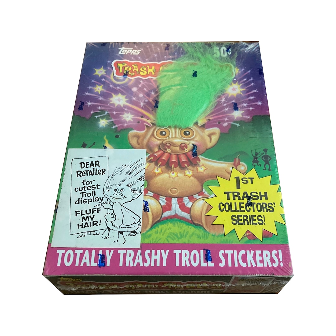Factory Sealed Box of Trash Can Trolls Vintage Trading Cards. 1st Trash