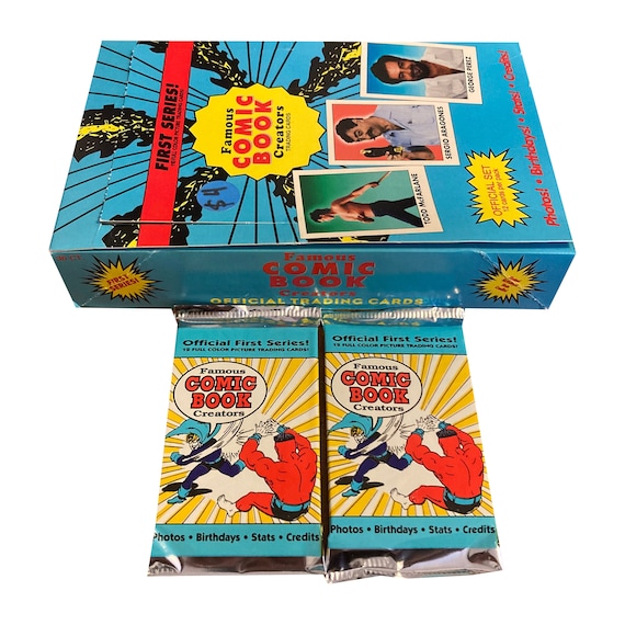 rare comic cards 2 packs of Famous Comic Book Creators vintage trading cards. 12 cards per  sealed foil pack. 1992 Eclipse Enterprises. Extremely rare!
