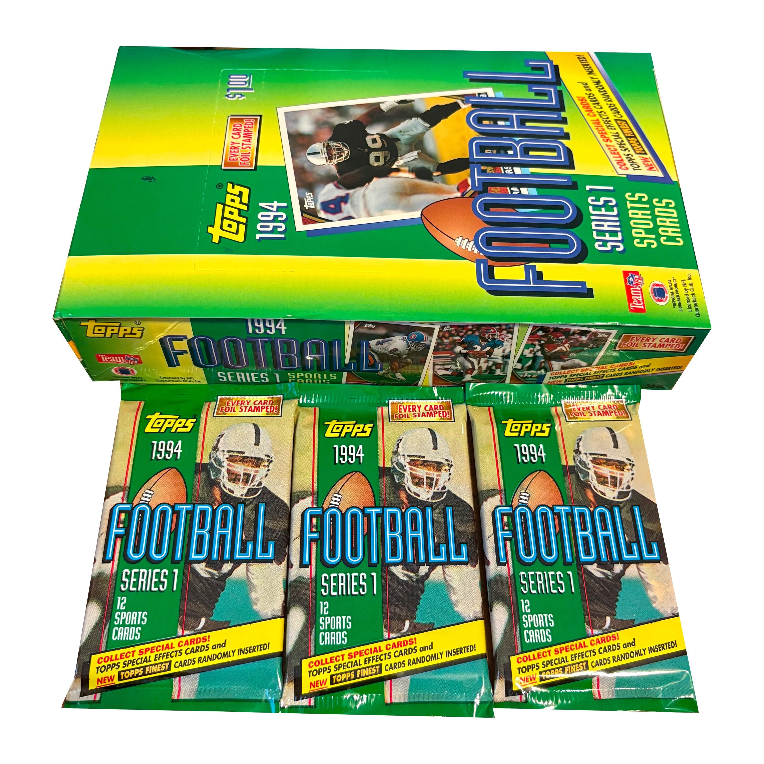 3 Packs of 1994 Topps Series 1 Vintage NFL Football Cards. 12