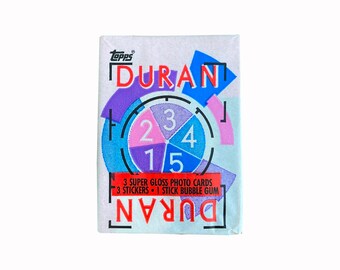 Duran Duran vintage wax pack. 3 gloss photo cards and 3 stickers per pack. Topps 1985. I know you're hungry like the wolf for these packs.