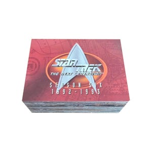 Star Trek The Next Generation seizoen 6 complete set van 108 vintage ruilkaarten in uitstekende staat (#s 529-636). Skybox 1997. Picard