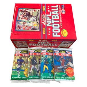 4 paquets de cartes de football NFL Score Series 1 1990. 16 cartes par paquet. De nombreuses stars classiques de la NFL ! Score 1990. Collectionnez-les tous !