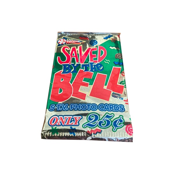1 pack of Saved By the Bell vintage trading cards. 5 cards per pack. Pacific 1992. Zack! Screech! Slater! Jessie! Kelly! Lisa! Mr. Belding!