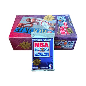 1 rare paquet JUMB0 de cartes de basket-ball NBA vintage des Hoops NBA 1994-1995, série 2. 24 cartes par paquet. La carte officielle de basket-ball de la NBA.